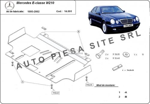 Scut metalic motor Mercedes E-Class W210 fabricat in perioada 1995 - 2002 APS-14,091 piesa NOUA