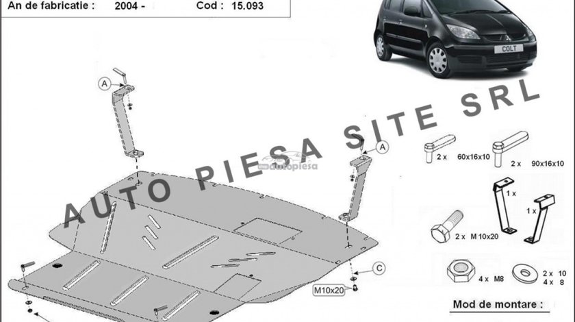 Scut metalic motor Mitsubishi Colt fabricat incepand cu 2004- APS-15,093 piesa NOUA