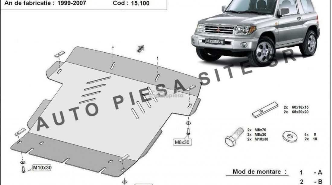 Scut metalic motor Mitsubishi Pajero Pinin fabricat in perioada 1997 - 2007 APS-15,100 piesa NOUA