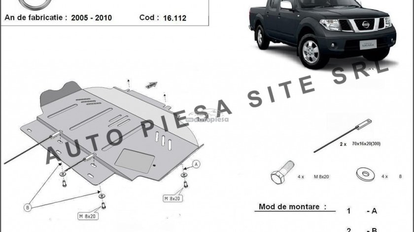 Scut metalic motor Nissan Navara fabricat incepand cu 2005 APS-16,112 piesa NOUA