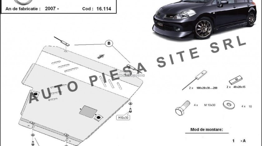 Scut metalic motor Nissan Tiida fabricat incepand cu 2007 APS-16,114 piesa NOUA