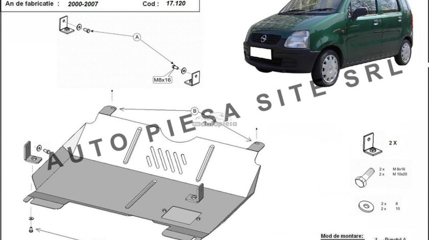 Scut metalic motor Opel Agila fabricat in perioada 2000 - 2007 APS-17,120 piesa NOUA