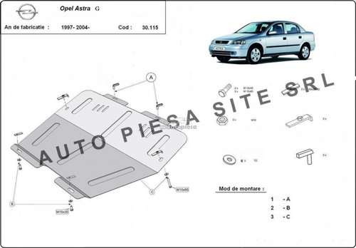 Scut metalic motor Opel Astra G fabricat incepand cu 1997 APS-30,115 piesa NOUA