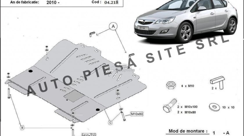 Scut metalic motor Opel Astra J fabricat incepand cu 2010 APS-04,218 piesa NOUA