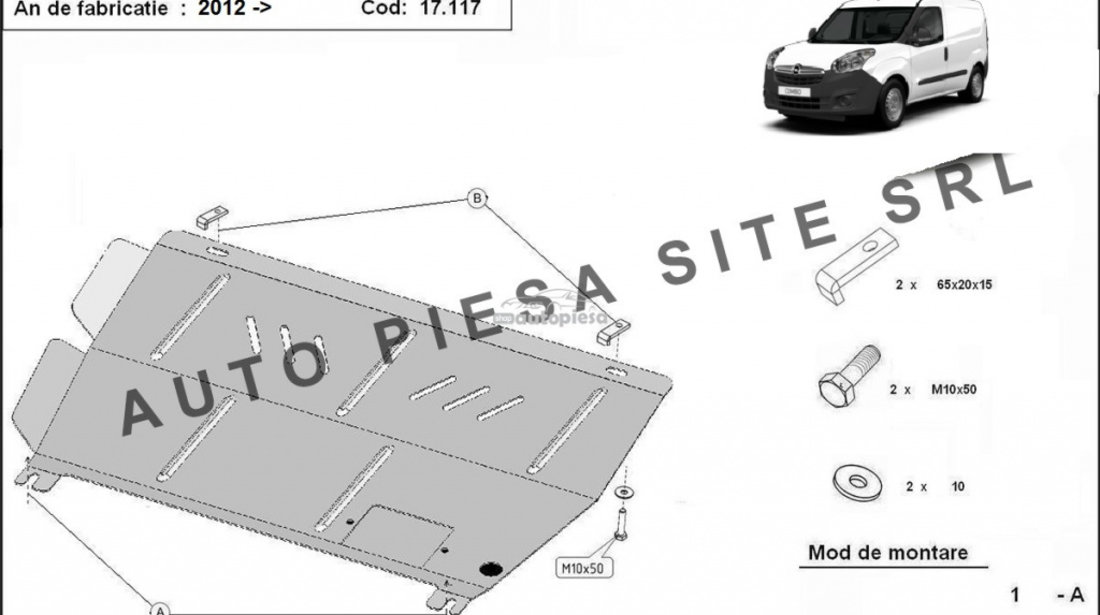 Scut metalic motor Opel Combo fabricat incepand cu 2012 APS-07,048 piesa NOUA