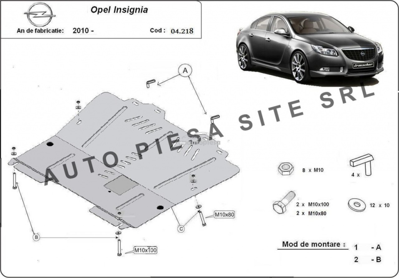Scut metalic motor Opel Insignia fabricat incepand cu 2010 APS-04,218 piesa NOUA