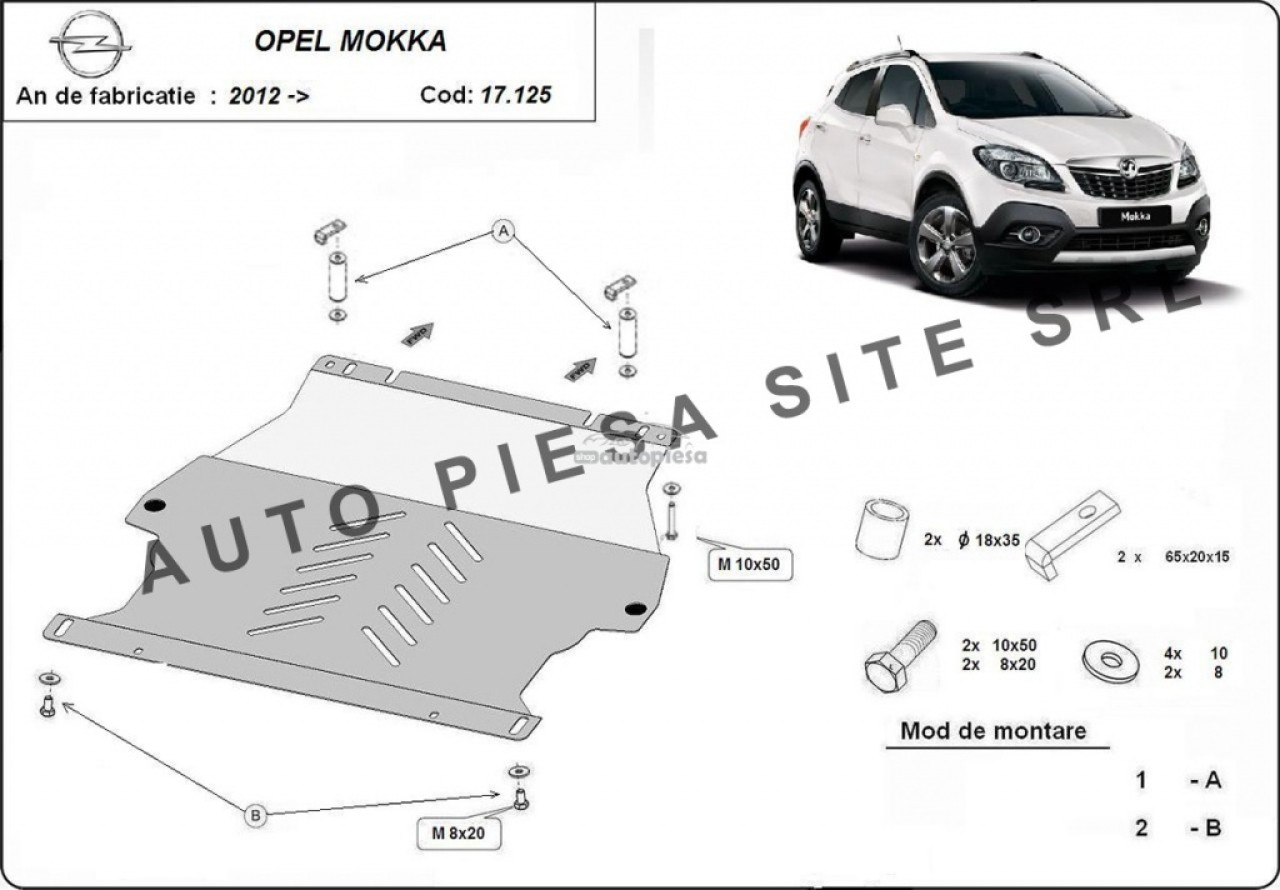 Scut metalic motor Opel Mokka fabricat incepand cu 2012 APS-17,125 piesa NOUA