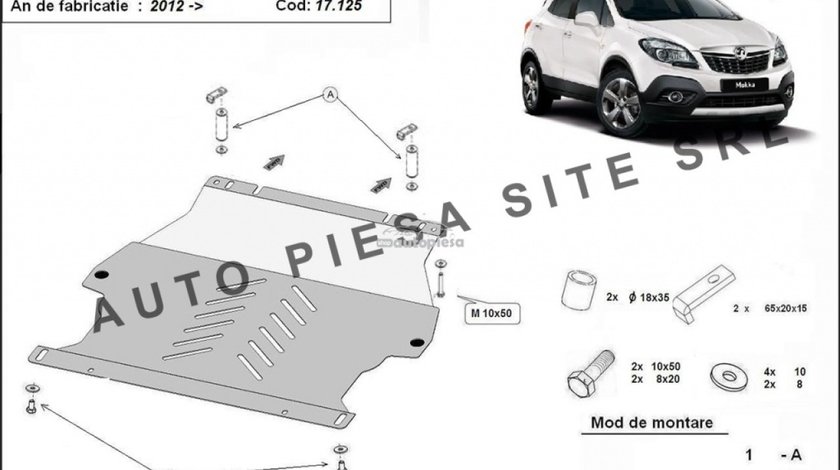 Scut metalic motor Opel Mokka fabricat incepand cu 2012 APS-17,125 piesa NOUA