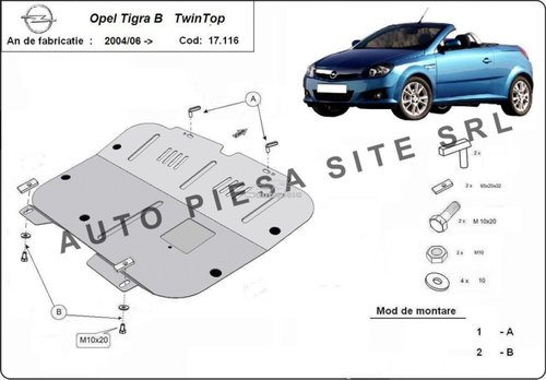 Scut metalic motor Opel Tigra TwinTop fabricat incepand cu 2004 APS-17,116 piesa NOUA