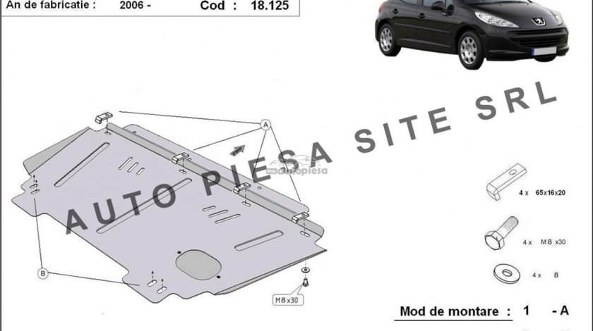 Scut metalic motor Peugeot 207 fabricat incepand cu 2006 APS-18,125 piesa NOUA