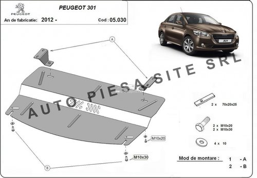 Scut metalic motor Peugeot 301 fabricat incepand cu 2012 APS-05,030 piesa NOUA