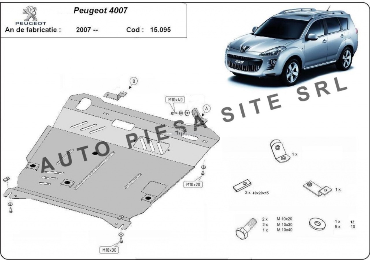 Scut metalic motor Peugeot 4007 fabricat incepand cu 2007 APS-15,095 piesa NOUA