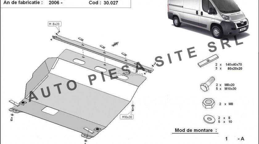 Scut metalic motor Peugeot Boxer fabricat incepand cu 2006 APS-30,027 piesa NOUA