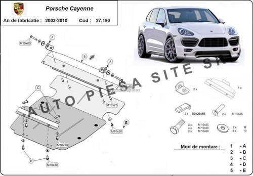 Scut metalic motor Porsche Cayenne fabricat in perioada 2002 - 2010 APS-27,190 piesa NOUA