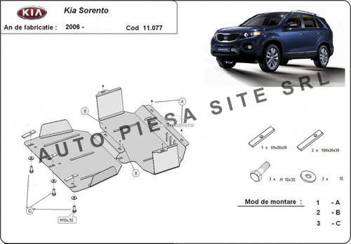 Scut metalic motor + radiator Kia Sorento fabricata incepand cu 2006 APS-11,077 piesa NOUA