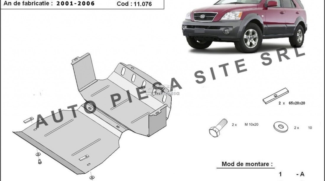 Scut metalic motor + radiator Kia Sorento fabricata in perioada 2001 - 2006 APS-11,076 piesa NOUA