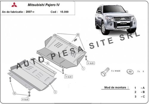 Scut metalic motor + radiator Mitsubishi Pajero 4 IV fabricat incepand cu 2007 APS-15,099 piesa NOUA