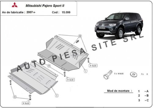 Scut metalic motor + radiator Mitsubishi Pajero Sport 2 II fabricat incepand cu 2007 APS-15,099 pies...