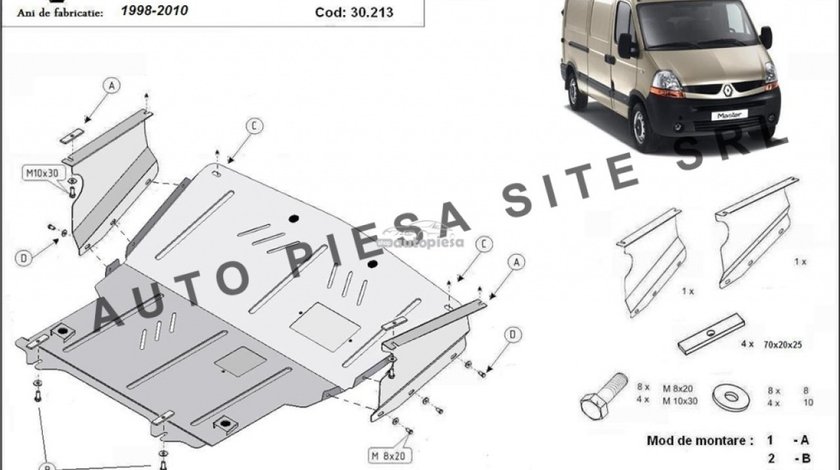 Scut metalic motor Renault Master 2 II fabricat in perioada 1998 - 2010 APS-30,213 piesa NOUA