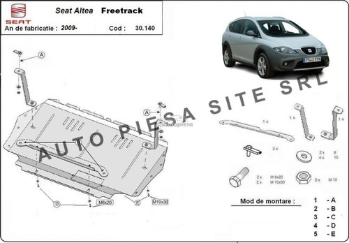 Scut metalic motor Seat Altea 1.2 / 1.4 / 1.6 tdi fabricat incepand cu 2008 APS-30,140 piesa NOUA