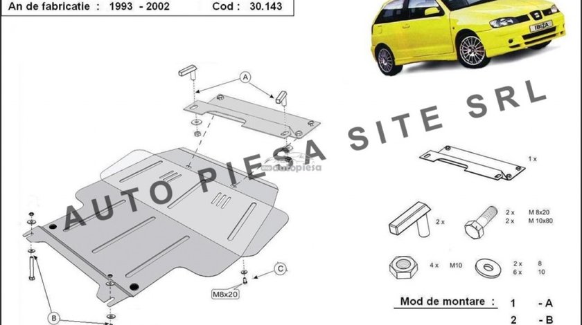 Scut metalic motor Seat Ibiza 2 II fabricat incepand cu 1993 - 2000 APS-30,143 piesa NOUA