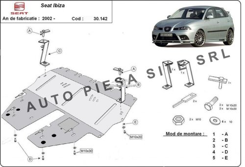 Scut metalic motor Seat Ibiza 3 III fabricat incepand cu 2002 APS-30,142 piesa NOUA