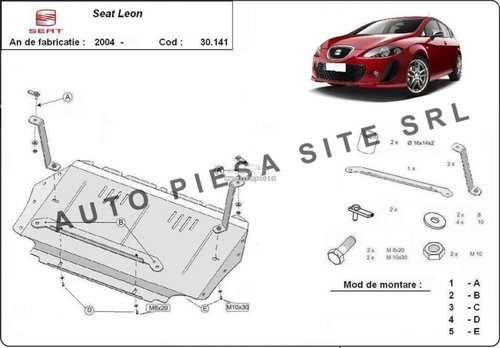 Scut metalic motor Seat Leon (1P1) fabricat incepand cu 2005 APS-30,141 piesa NOUA