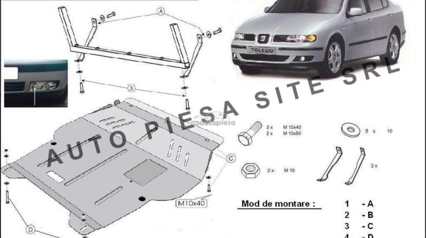 Scut metalic motor Seat Toledo 2 II fabricat in perioada 1998 - 2004 APS-30,146 piesa NOUA