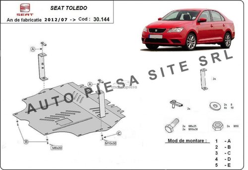 Scut metalic motor Seat Toledo 4 IV fabricat incepand cu 2012 APS-30,144 piesa NOUA