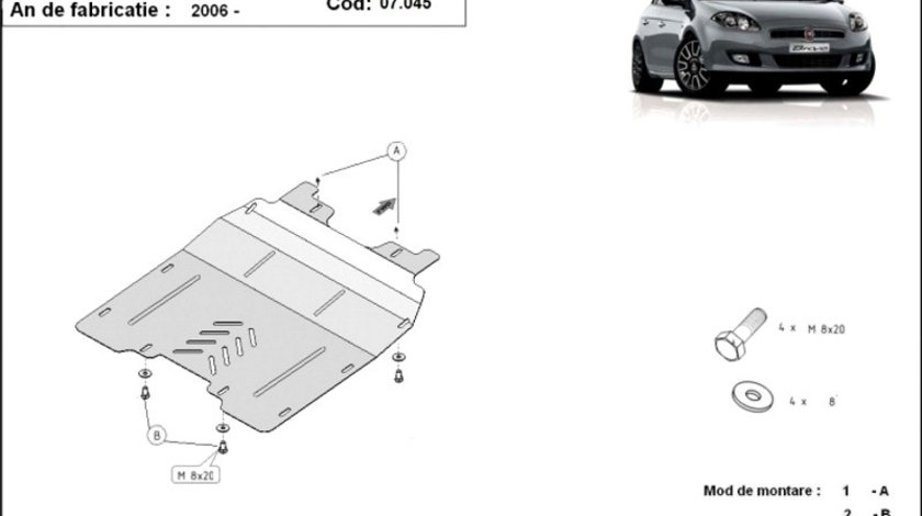 Scut metalic motor si cutie de viteze Fiat Bravo 2007-2016