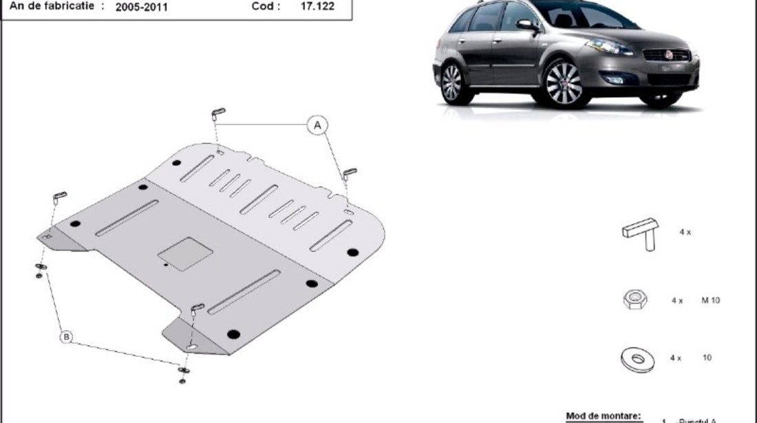 Scut metalic motor si cutie de viteze Fiat Croma 2005-2012