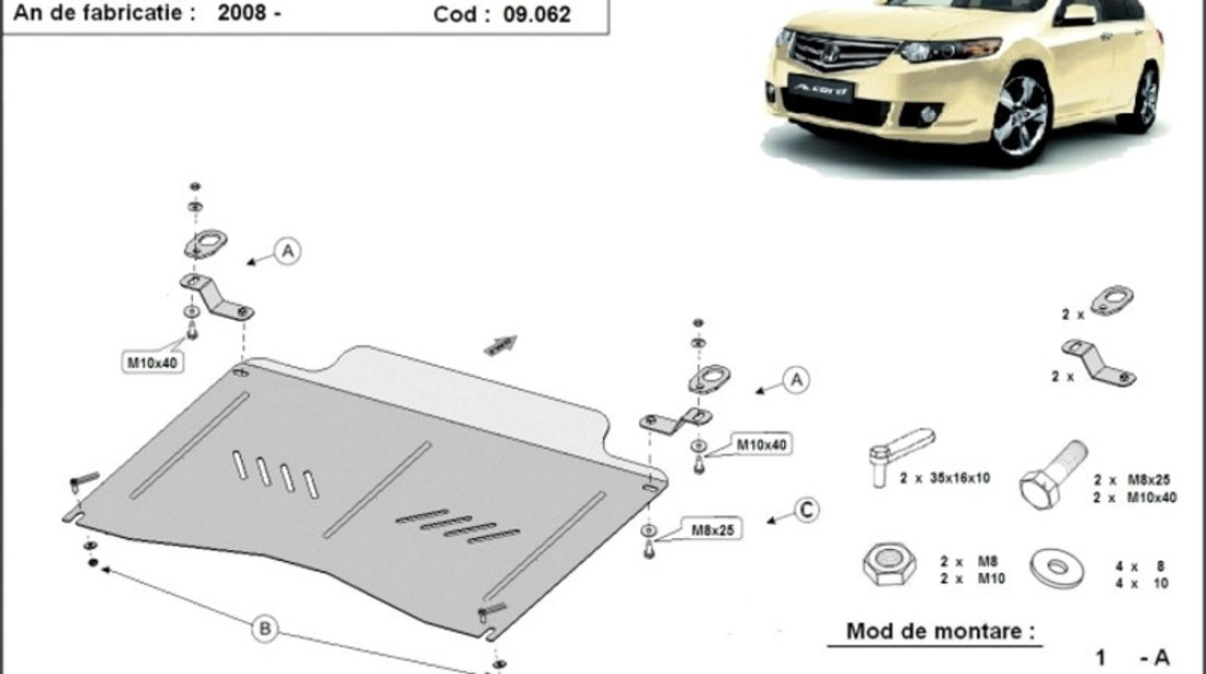 Scut metalic motor si cutie de viteze Honda Accord 2008-2015