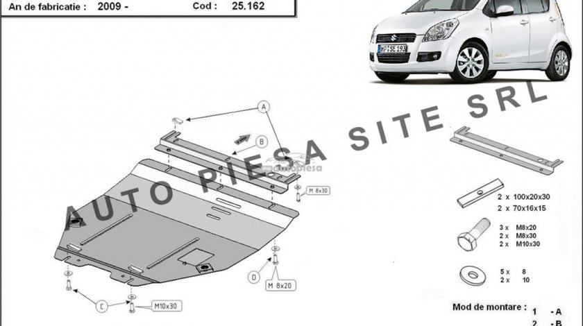 Scut metalic motor Suzuki Splash fabricat incepand cu 2009 APS-25,162 piesa NOUA