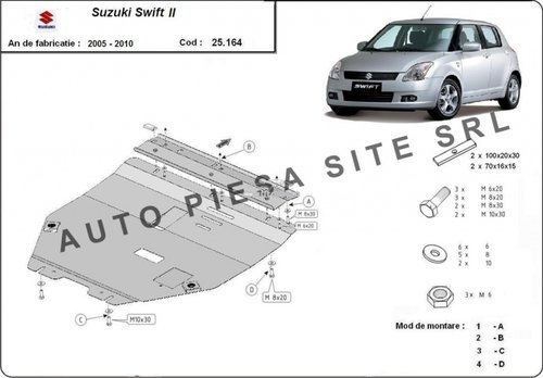 Scut metalic motor Suzuki Swift 2 II fabricat in perioada 2005 - 2010 APS-25,164 piesa NOUA
