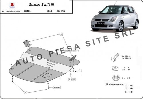 Scut metalic motor Suzuki Swift 3 III fabricat incepand cu 2010 APS-25,165 piesa NOUA