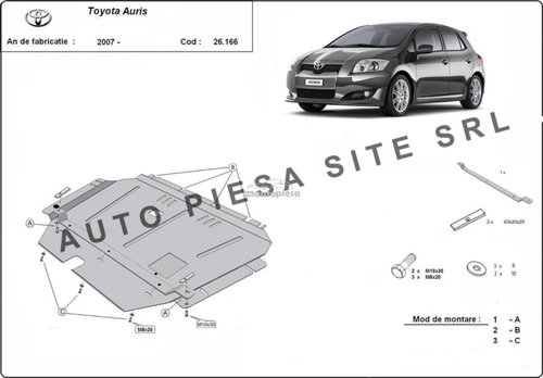 Scut metalic motor Toyota Auris fabricata incepand cu 2007 APS-26,166 piesa NOUA