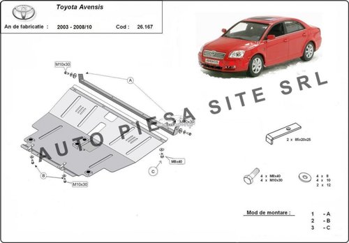 Scut metalic motor Toyota Avensis fabricata in perioada 2003 - 2008 APS-26,167 piesa NOUA