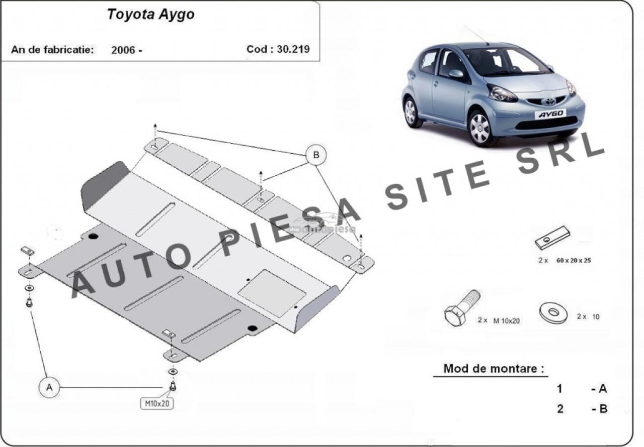 Scut metalic motor Toyota Aygo fabricata incepand cu 2006 APS-30,219 piesa NOUA