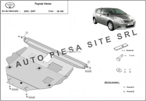 Scut metalic motor Toyota Corolla Verso fabricata in perioada 2002 - 2008 APS-26,168 piesa NOUA