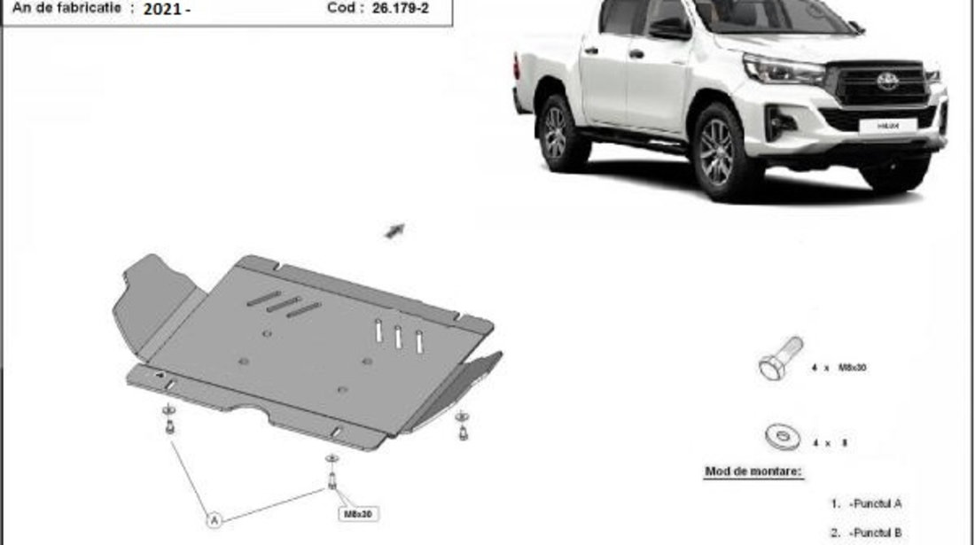 Scut metalic motor Toyota Hilux Invincible 2021-prezent