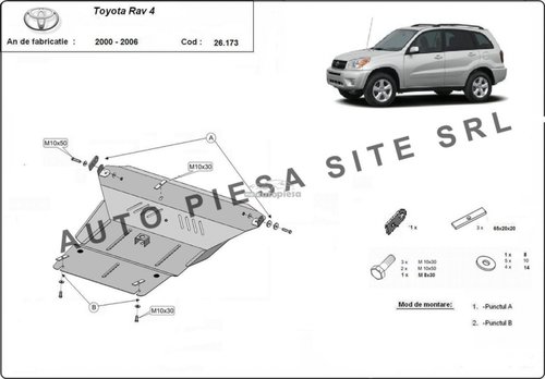 Scut metalic motor Toyota Rav 4 fabricata in perioada 2000 - 2006 APS-26,173 piesa NOUA
