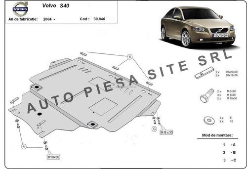 Scut metalic motor Volvo S40 fabricat incepand cu 2004 APS-30,046 piesa NOUA