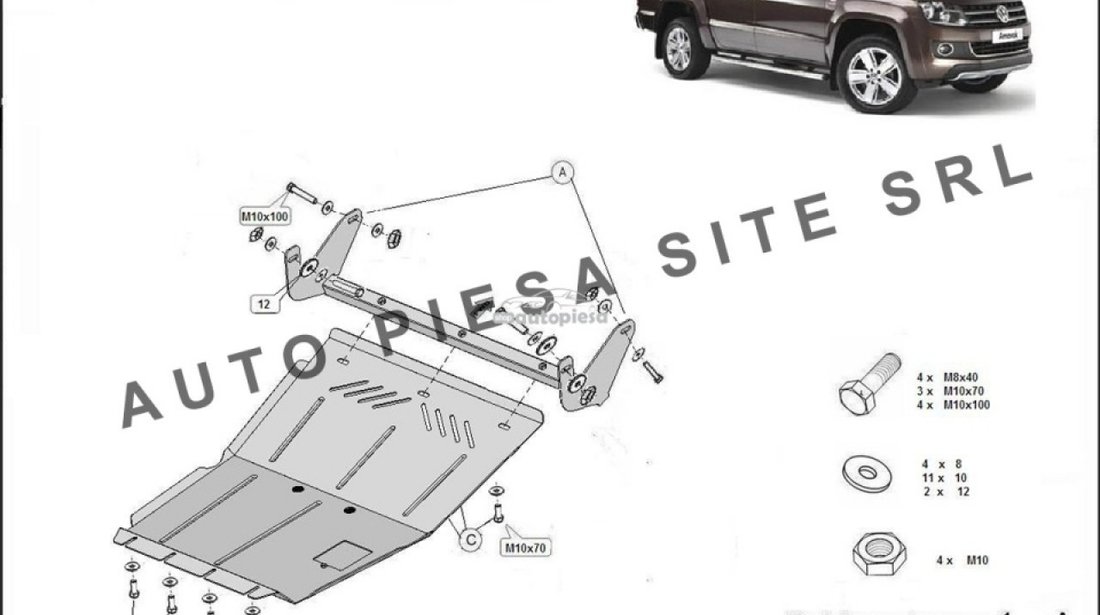 Scut metalic motor VW Amarok fabricat incepand cu 2010 APS-27,300 piesa NOUA