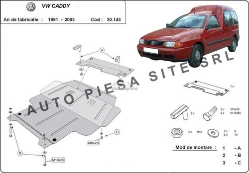 Scut metalic motor VW Caddy 2 II fabricat in perioada 1991 - 2003 APS-30,143 piesa NOUA