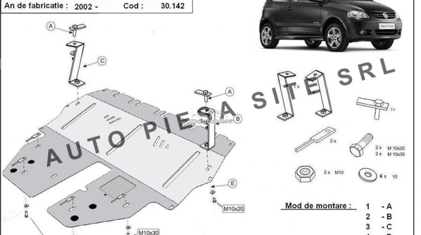 Scut metalic motor VW Fox fabricat incepand cu 2002 APS-30,142 - produs NOU