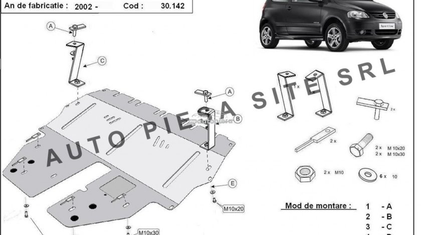 Scut metalic motor VW Fox fabricat incepand cu 2002 APS-30,142 piesa NOUA