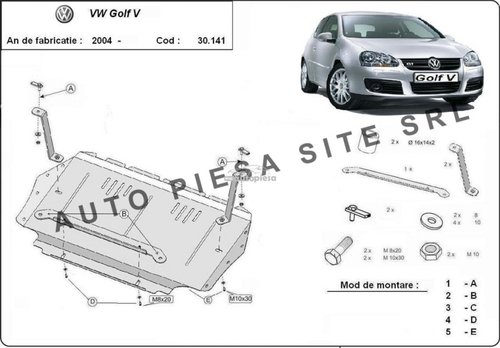 Scut metalic motor VW Golf 5 V fabricat incepand cu 2003 APS-30,141 piesa NOUA