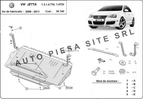 Scut metalic motor VW Jetta 4 IV 1.2 TSI / 1.4 TSI / 1.6 tdi fabricat in perioada 2010 - 2011 APS-30...