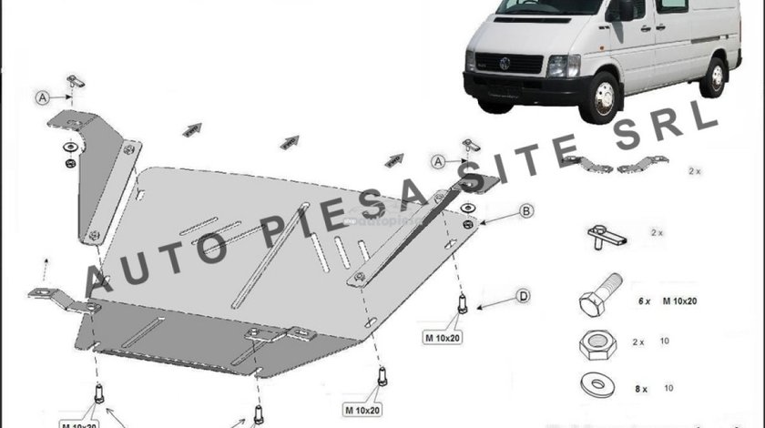 Scut metalic motor VW LT 2 II 28-35 / 28-46 fabricat in perioada 1996 - 2006 APS-14,095 piesa NOUA