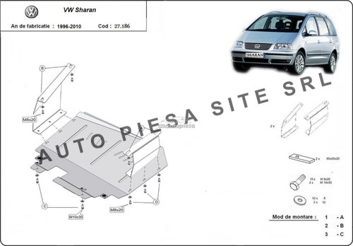 Scut metalic motor VW Sharan (7M8, 7M9, 7M6) fabricat in perioada 1996 - 2010 APS-27,186 piesa NOUA